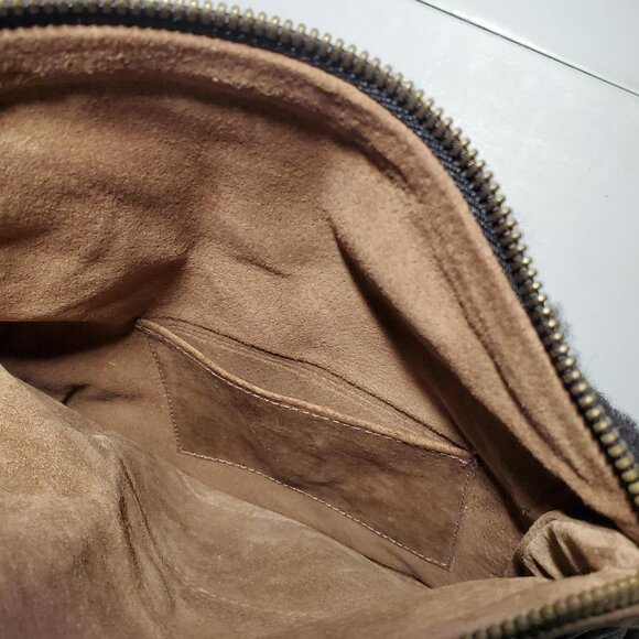 Dark Brown Leather and Sherpa Purse with Chain Strap -shipping incl - Picture 12 of 16